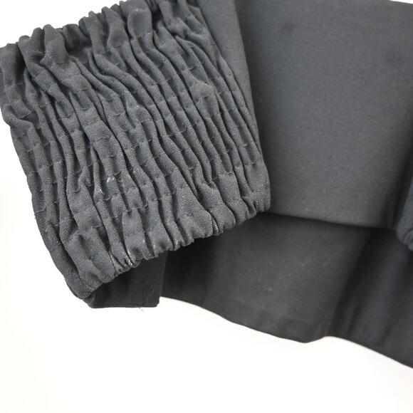 Sandro Bra Crop Top Size 0 Black Embellished Rhinestone Smocked Sleeveless - Picture 11 of 12